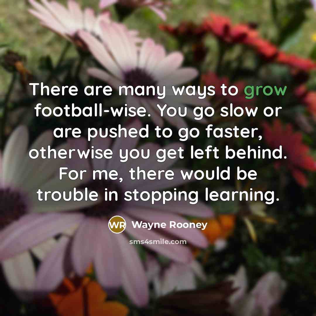 “There are many ways to grow football-wise. You go slow…” quote by Wayne Rooney