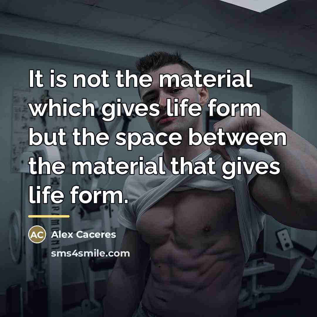 “It is not the material which gives life form but…” quote by Alex Caceres