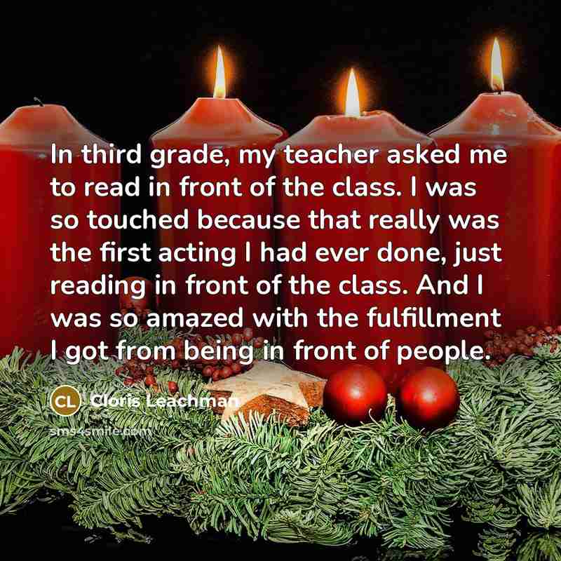 “In third grade, my teacher asked me to read in…” quote by Cloris Leachman