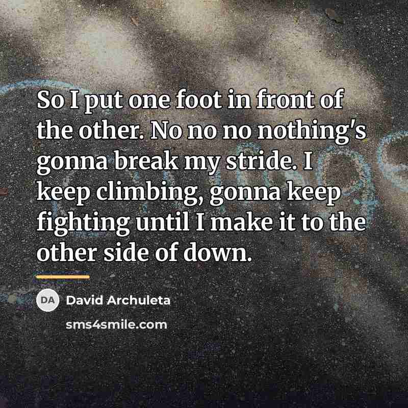 “So I put one foot in front of the other.…” quote by David Archuleta
