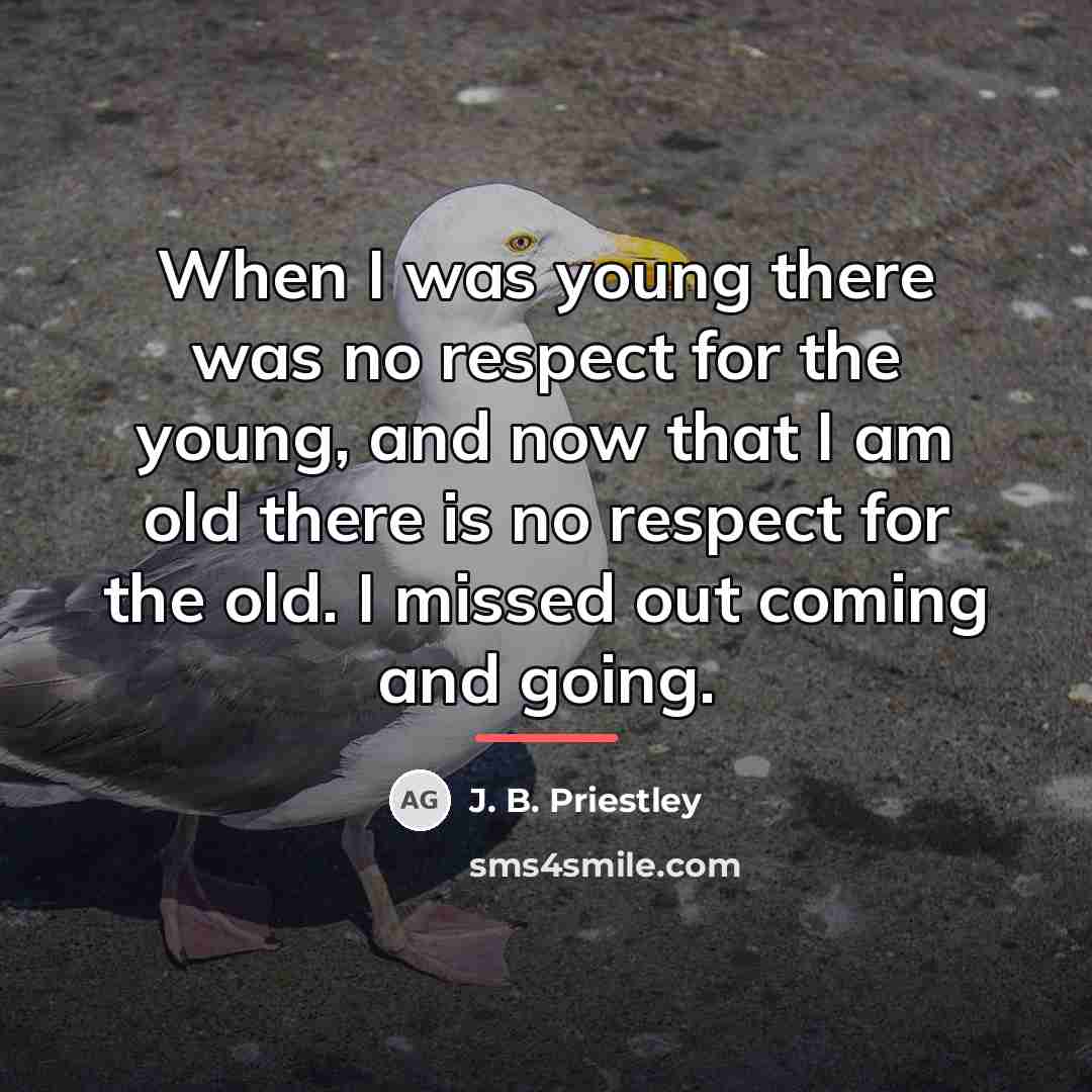 “When I was young there was no respect for the…” quote by J. B. Priestley