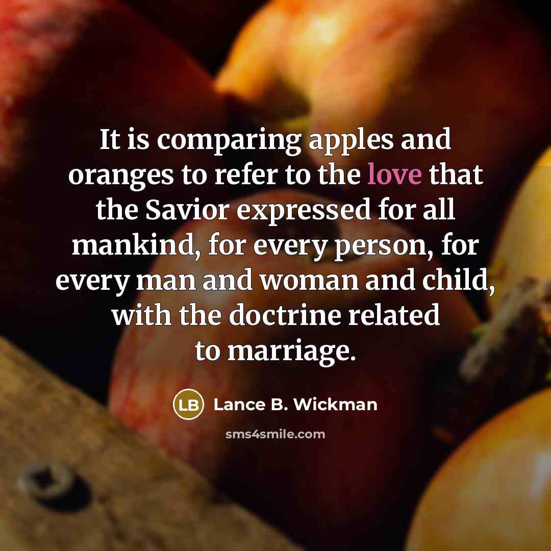 “It is comparing apples and oranges to refer to the…” quote by Lance B. Wickman