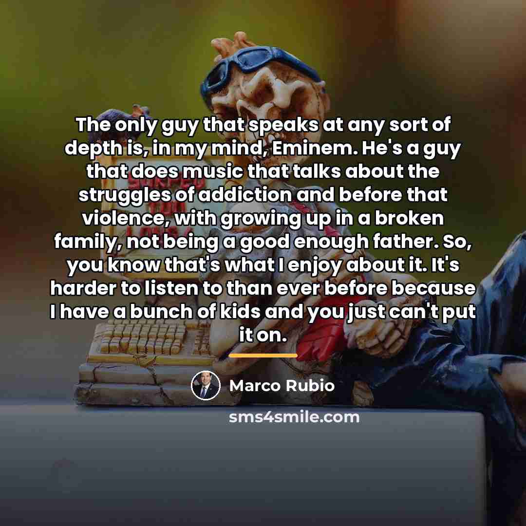 “The only guy that speaks at any sort of depth…” quote by Marco Rubio