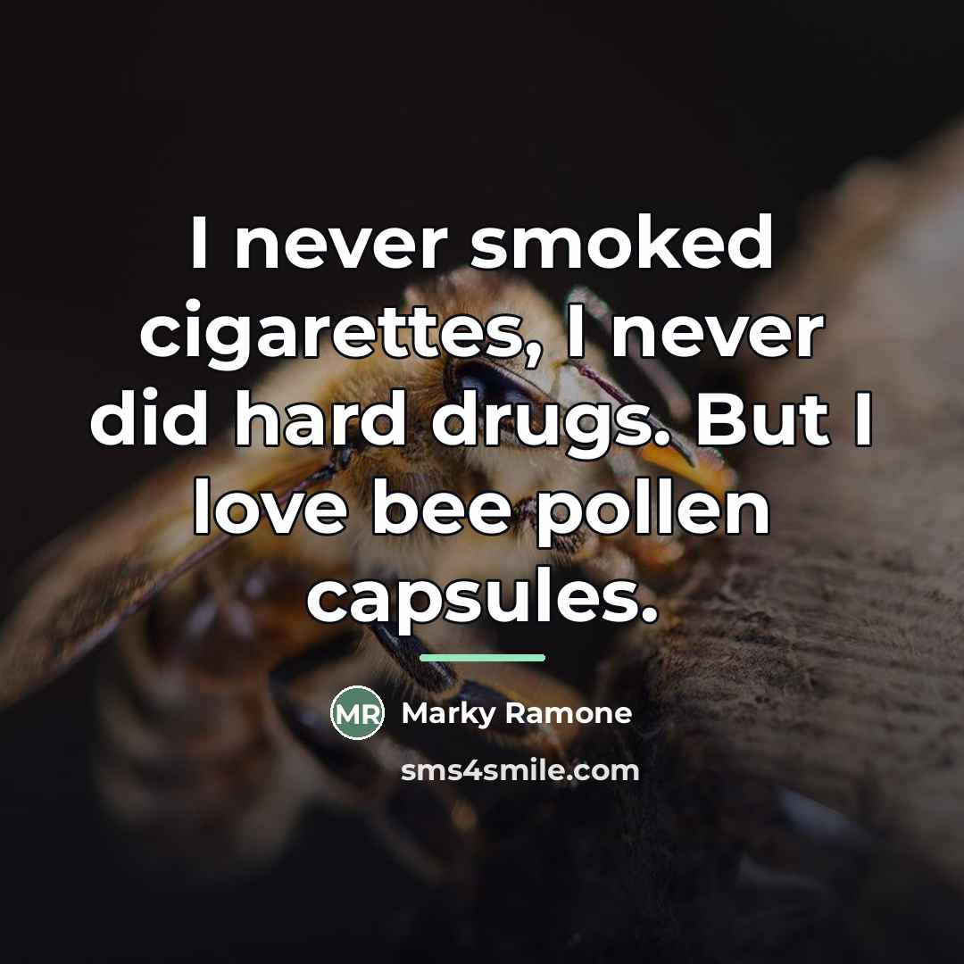 “I never smoked cigarettes, I never did hard drugs. But…” quote by Marky Ramone