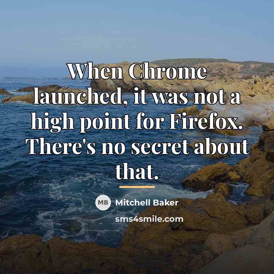 “When Chrome launched, it was not a high point for…” quote by Mitchell Baker
