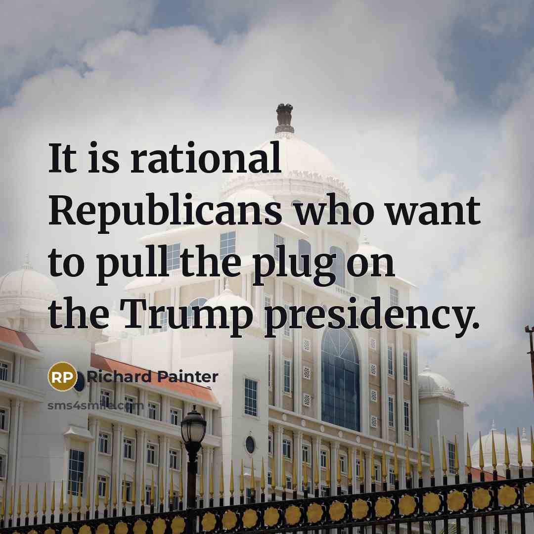 “It is rational Republicans who want to pull the plug…” quote by Richard Painter