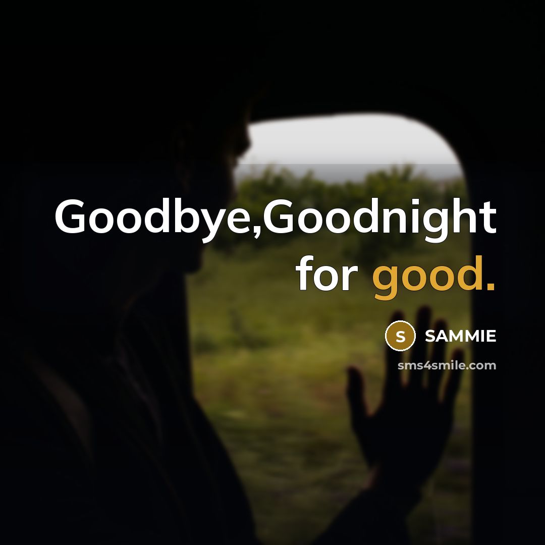 “Goodbye,Goodnight for good.…” quote by Sammie