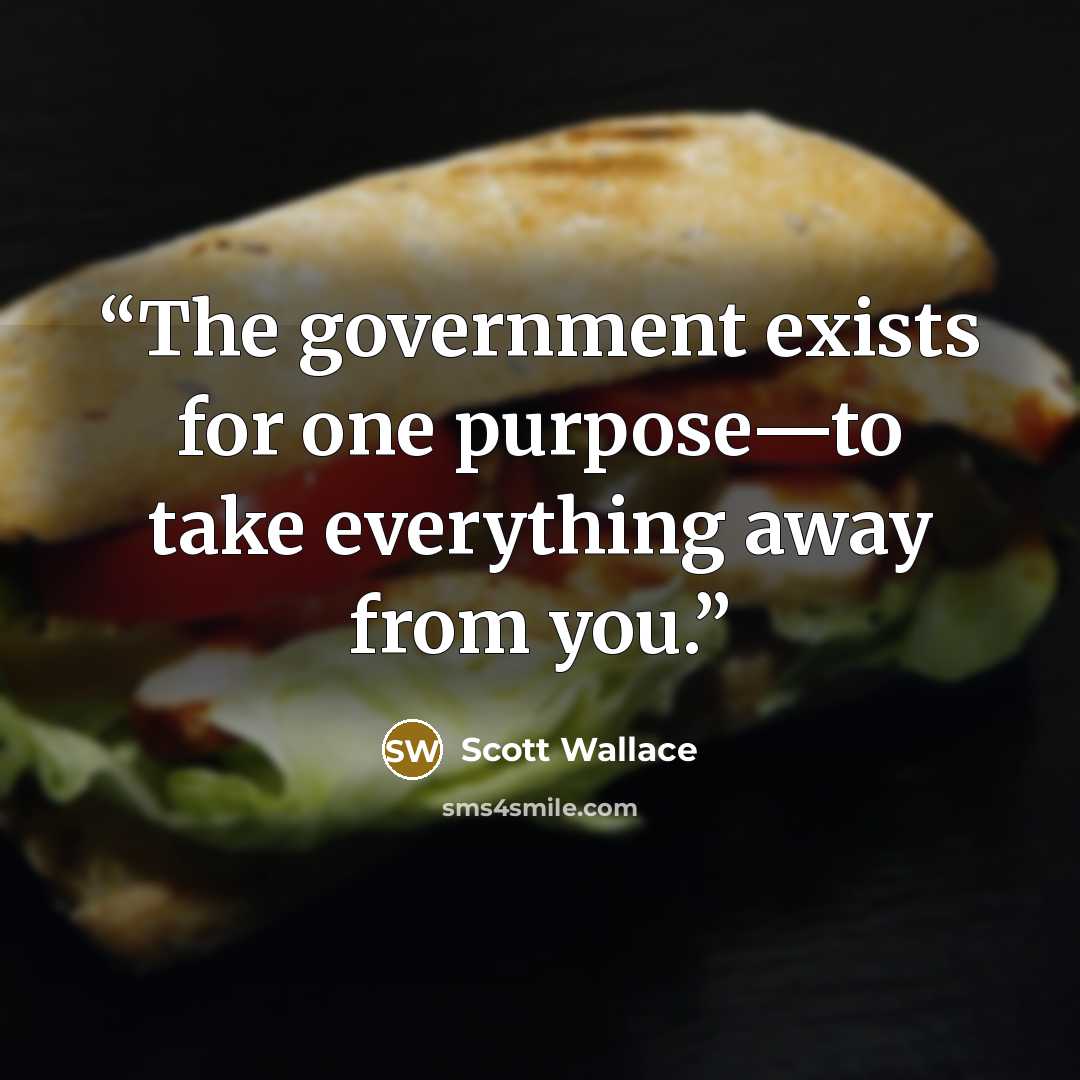 “The government exists for one purpose—to take everything away from you.” quote by Scott Wallace