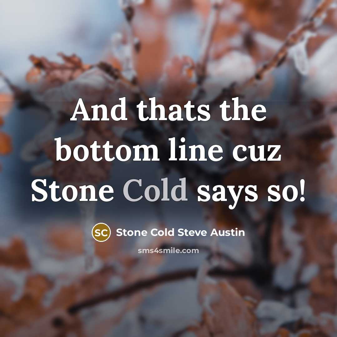 “And thats the bottom line cuz Stone Cold says so!…” quote by Stone Cold Steve Austin