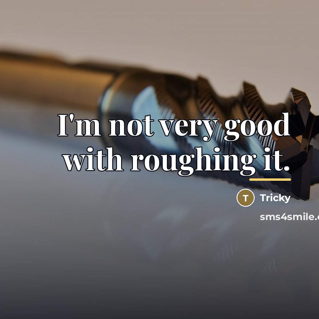“I'm not very good with roughing it.…” quote by Tricky