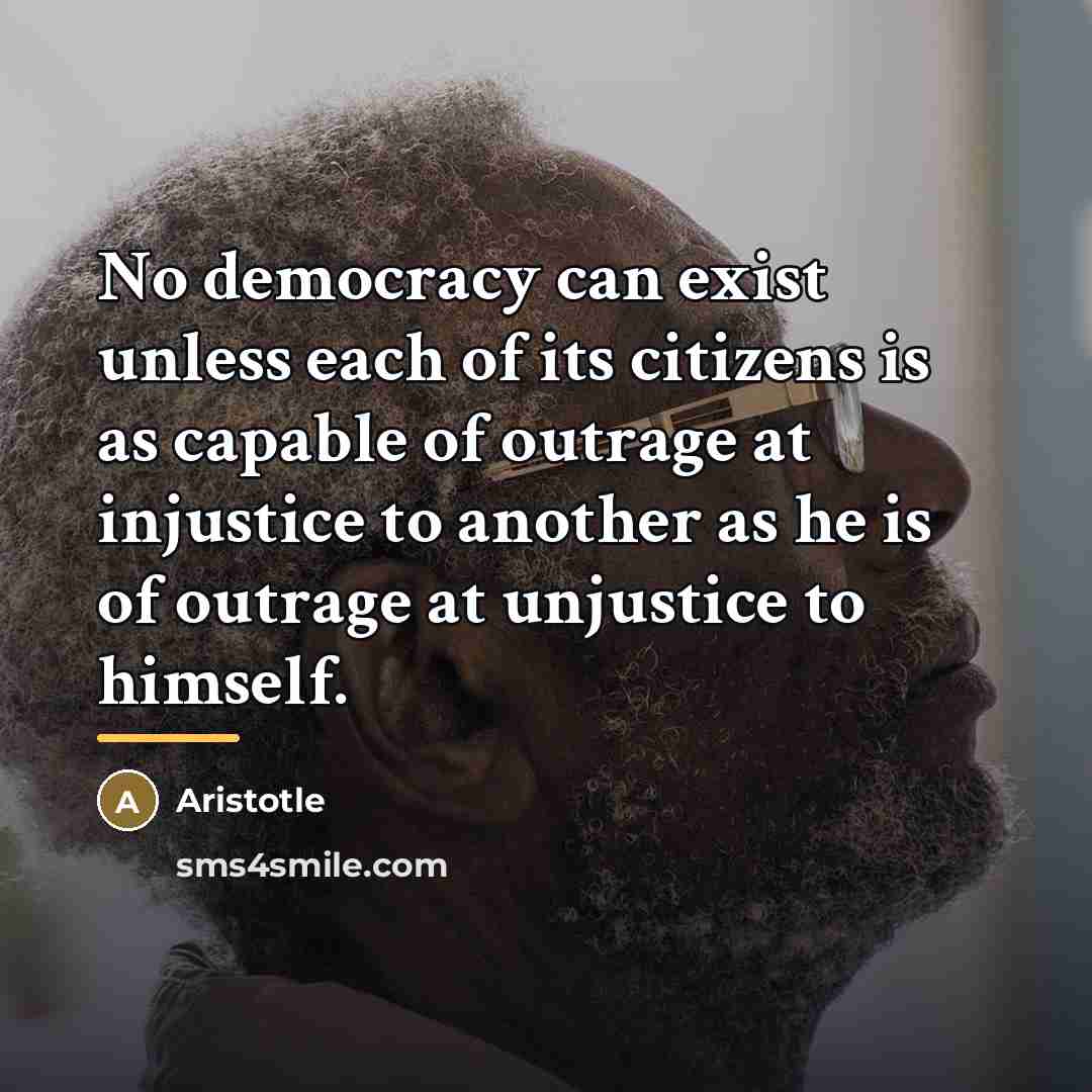 “No democracy can exist unless each of its citizens is…” quote by Aristotle