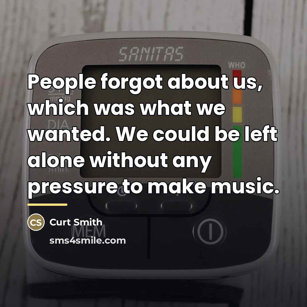 “People forgot about us, which was what we wanted. We…” quote by Curt Smith