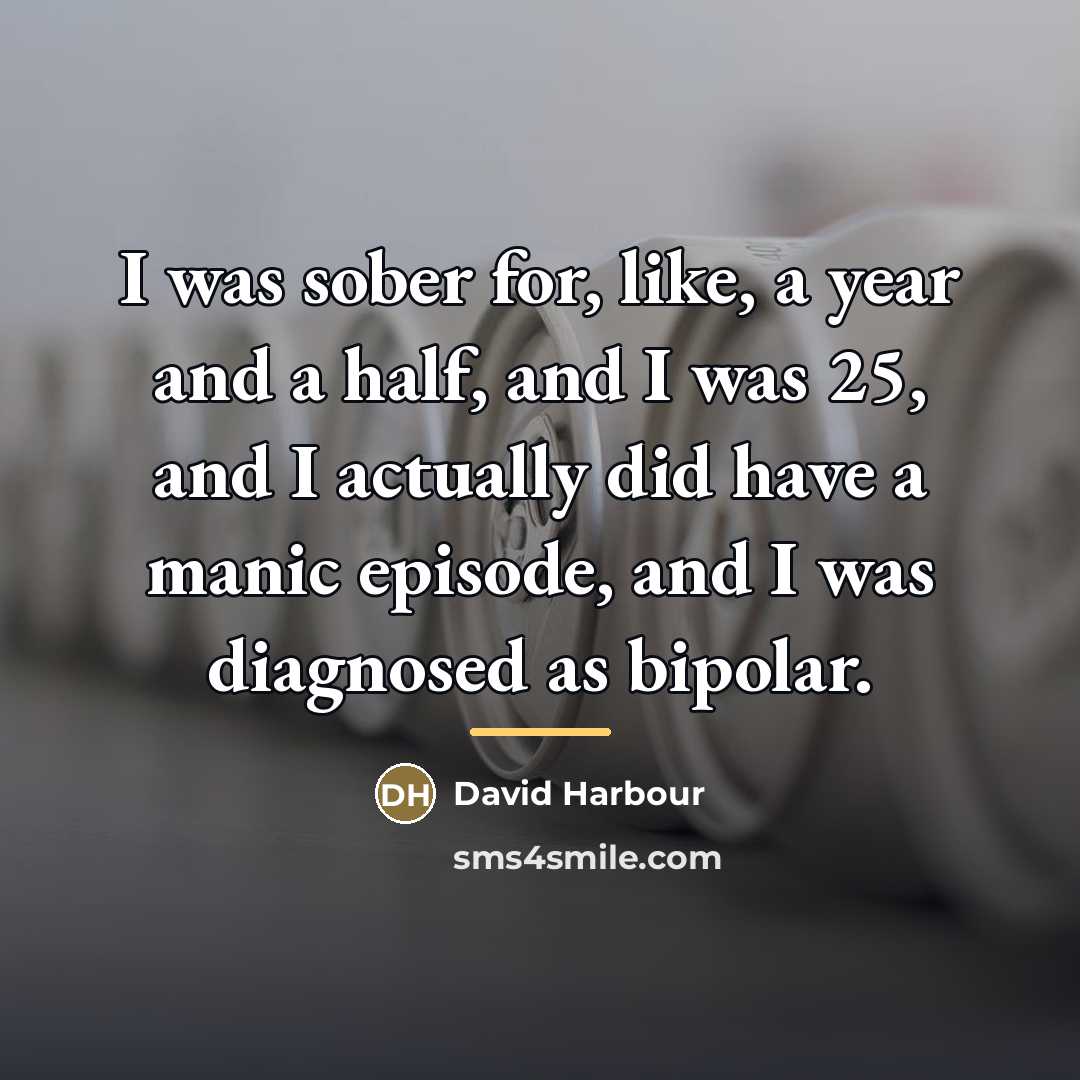 “I was sober for, like, a year and a half,…” quote by David Harbour