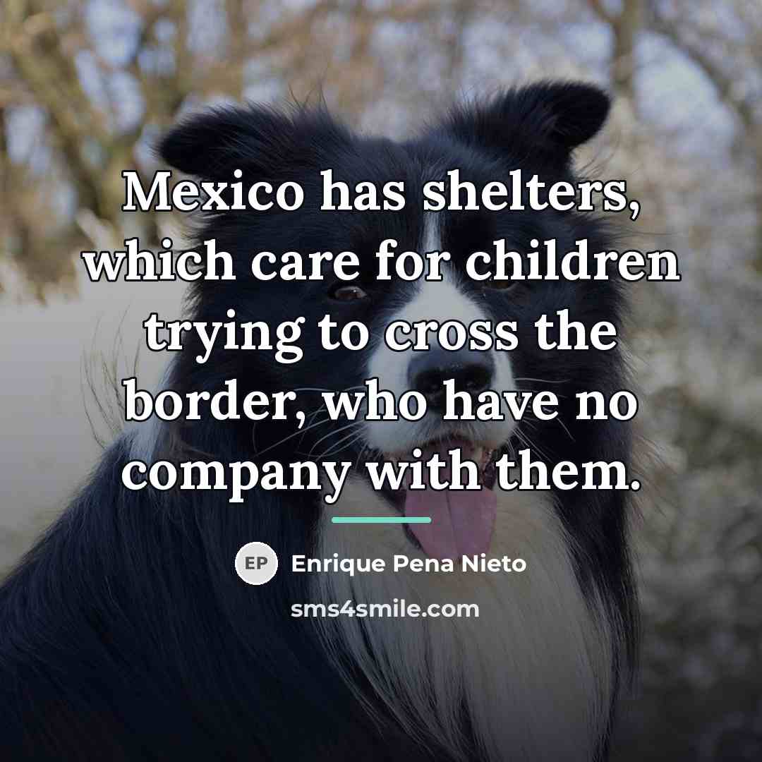 “Mexico has shelters, which care for children trying to cross…” quote by Enrique Pena Nieto