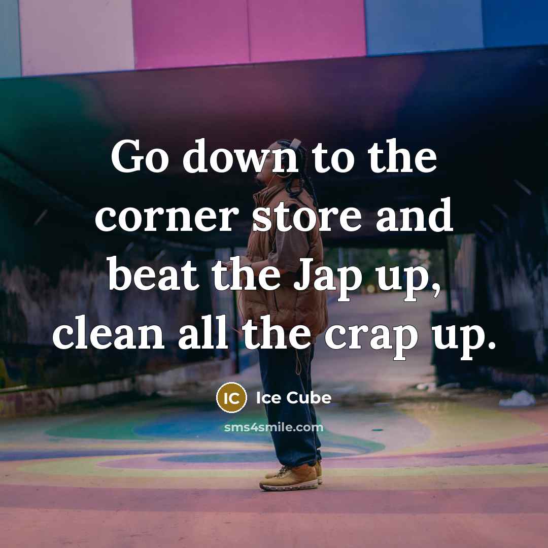 “Go down to the corner store and beat the Jap…” quote by Ice Cube
