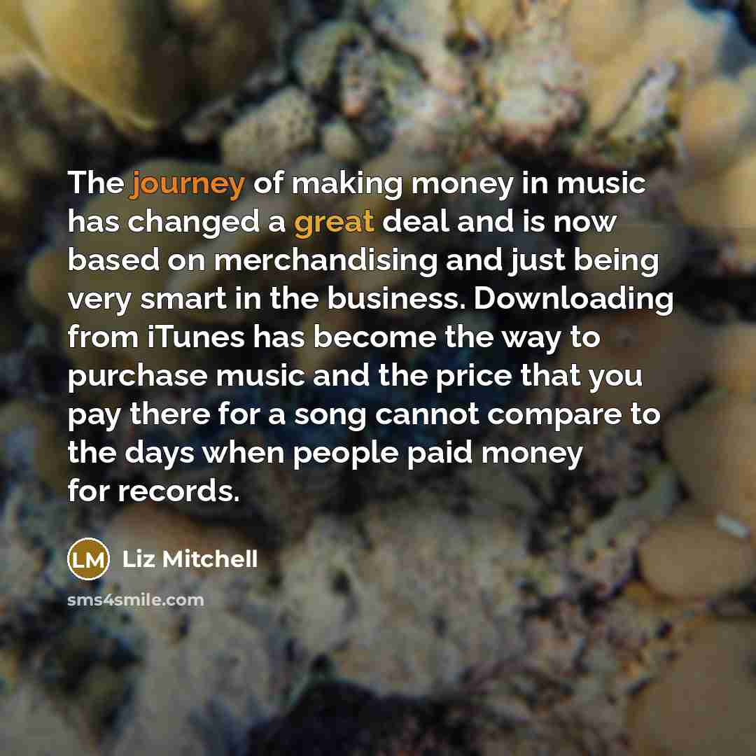 “The journey of making money in music has changed a…” quote by Liz Mitchell