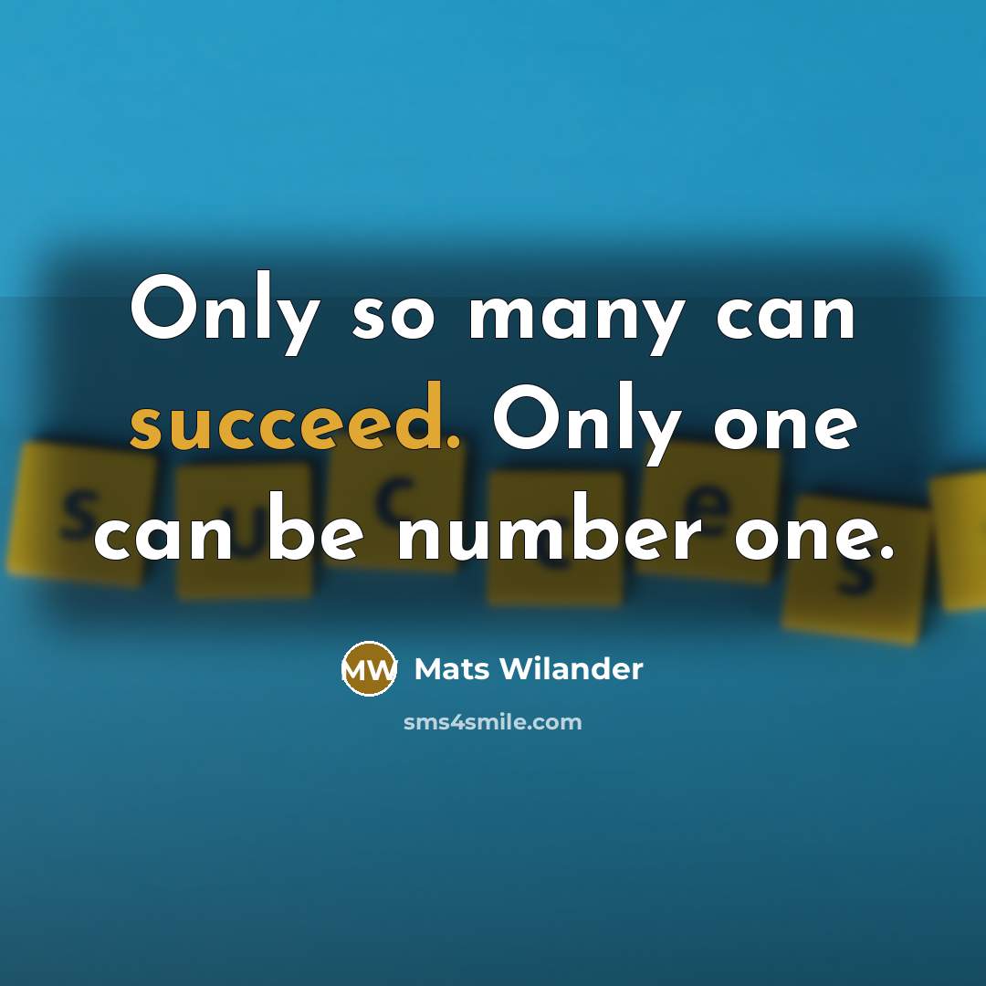 “Only so many can succeed. Only one can be number…” quote by Mats Wilander