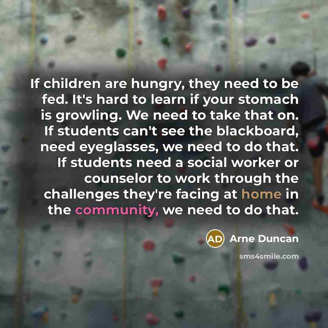 “If children are hungry, they need to be fed. It's…” quote by Arne Duncan