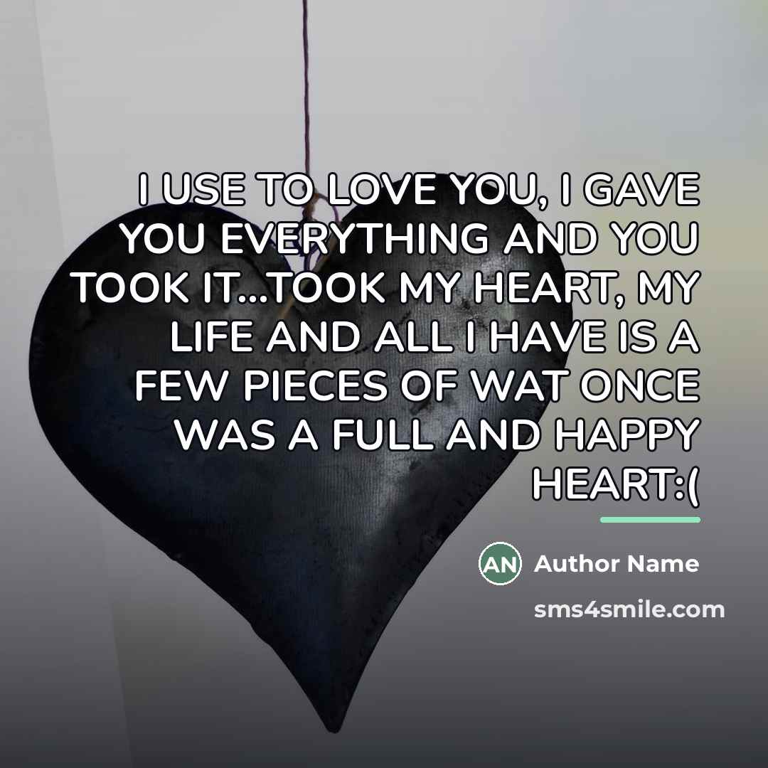 “I USE TO LOVE YOU, I GAVE YOU EVERYTHING AND…” quote by Author Name