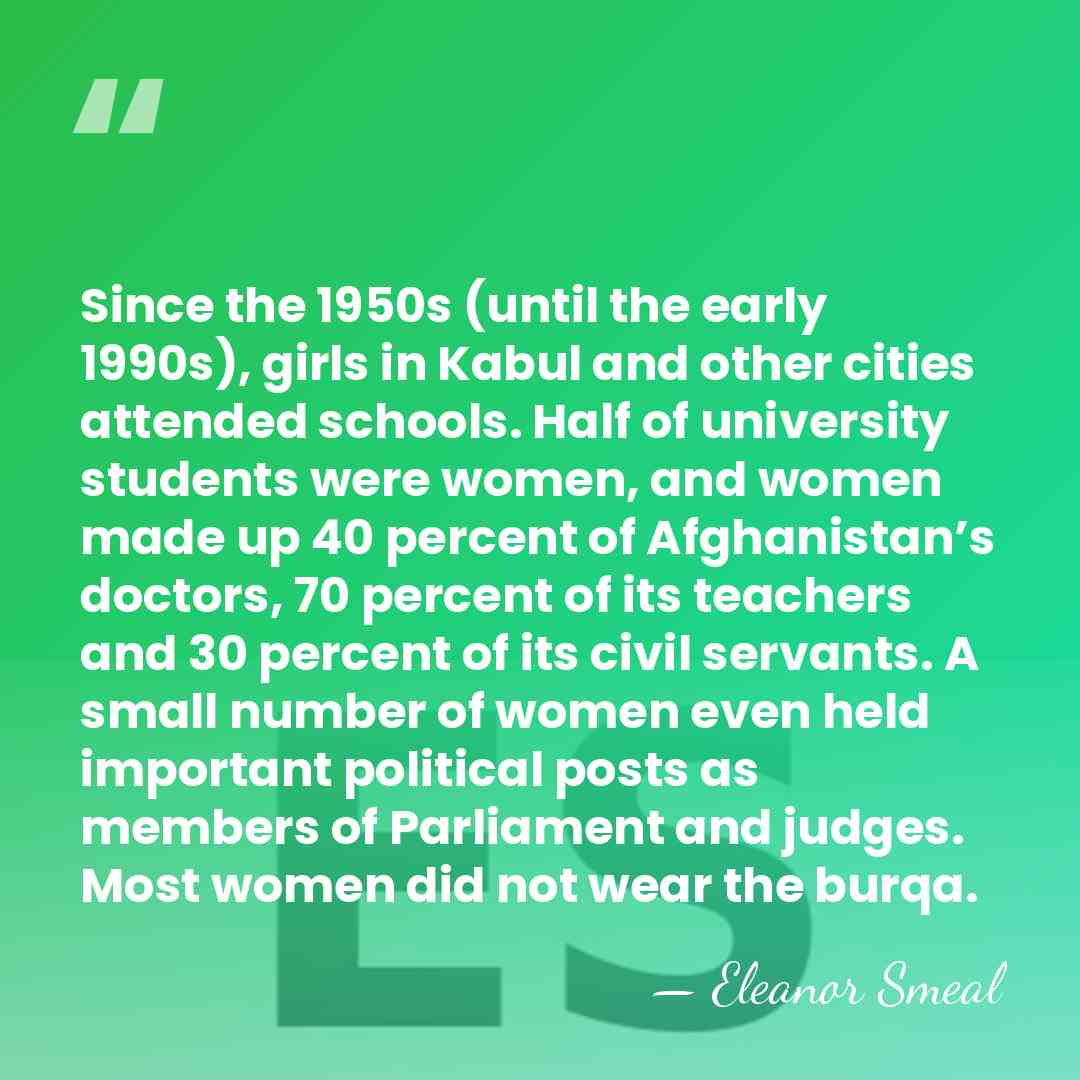 Since the 1950s (until the early 1990s), girls in Kabul and other&hellip; - Eleanor Smeal