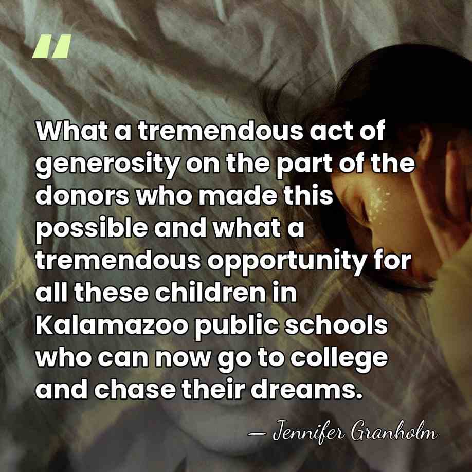 What a tremendous act of generosity on the part of the donors&hellip; - Jennifer Granholm