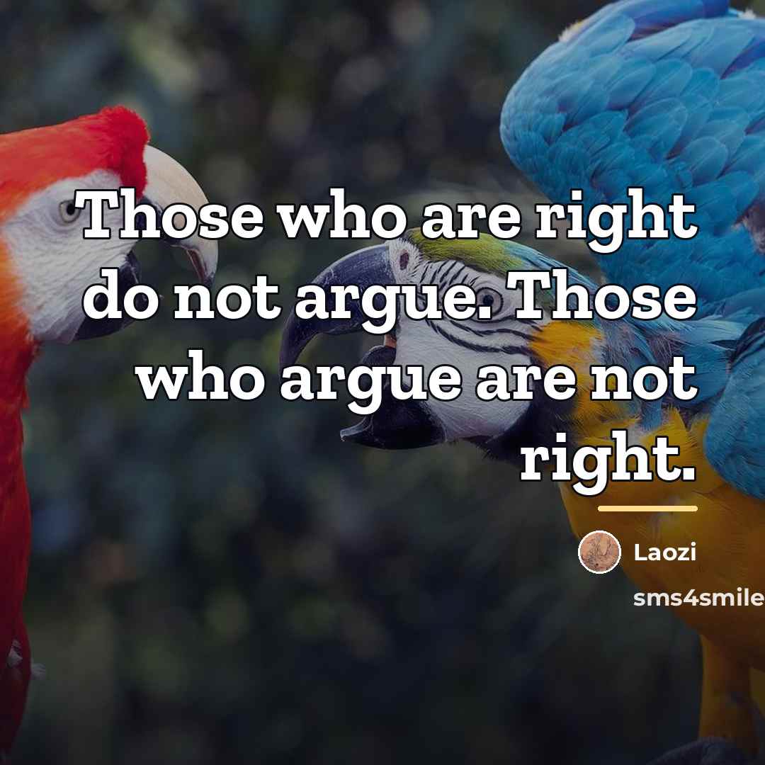 “Those who are right do not argue. Those who argue…” quote by Laozi