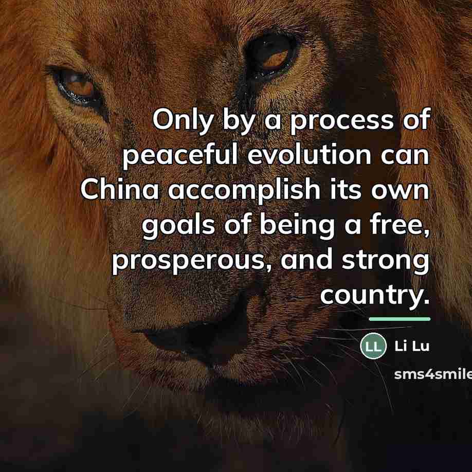 “Only by a process of peaceful evolution can China accomplish…” quote by Li Lu