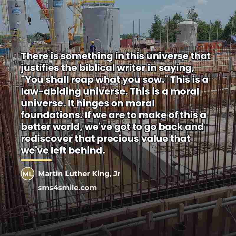 “There is something in this universe that justifies the biblical…” quote by Martin Luther King, Jr