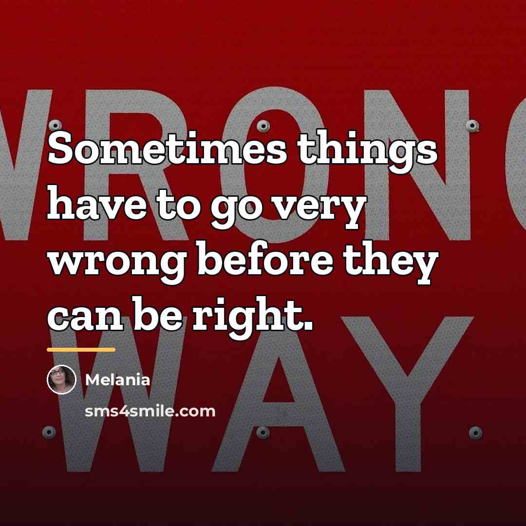“Sometimes things have to go very wrong before they can…” quote by Melania