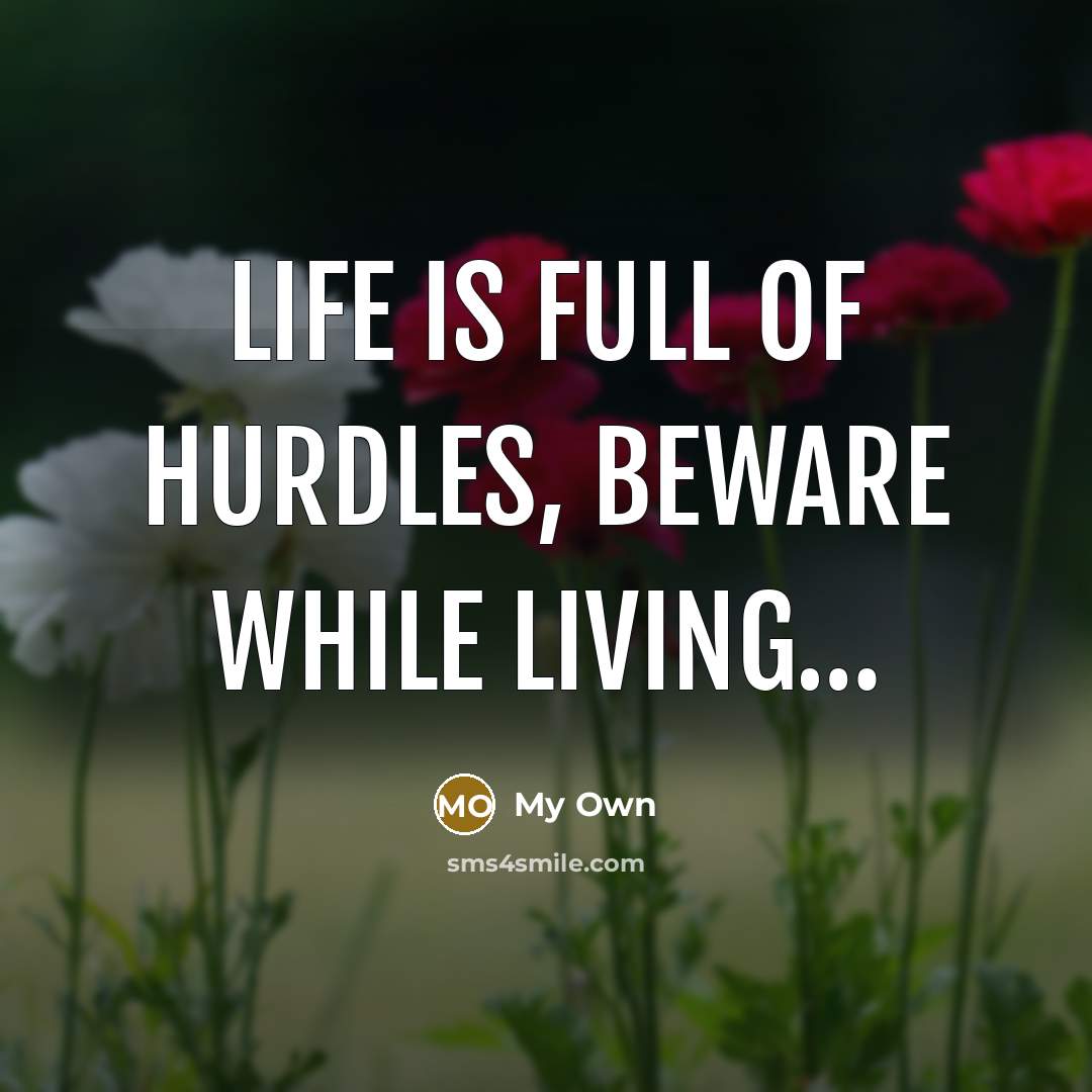 “Life is full of hurdles, beware while living......…” quote by My Own