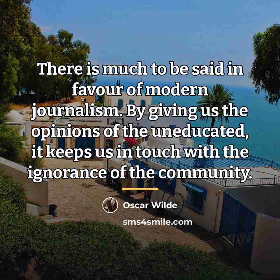 “There is much to be said in favour of modern…” quote by Oscar Wilde