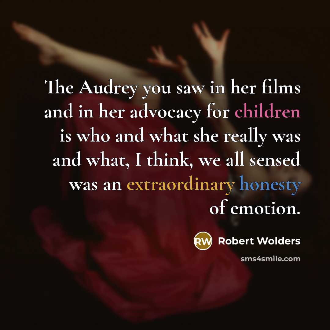 “The Audrey you saw in her films and in her…” quote by Robert Wolders