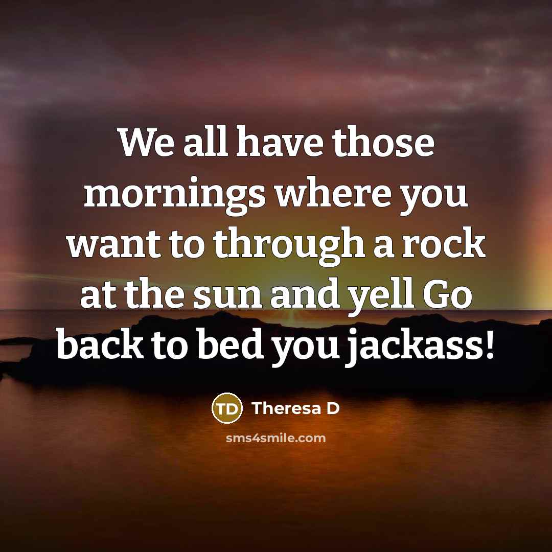 “We all have those mornings where you want to through…” quote by Theresa D
