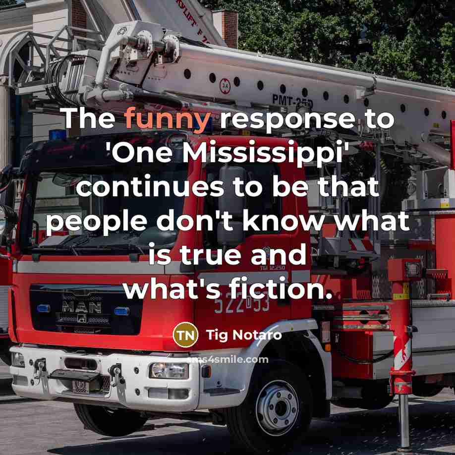 “The funny response to 'One Mississippi' continues to be that…” quote by Tig Notaro