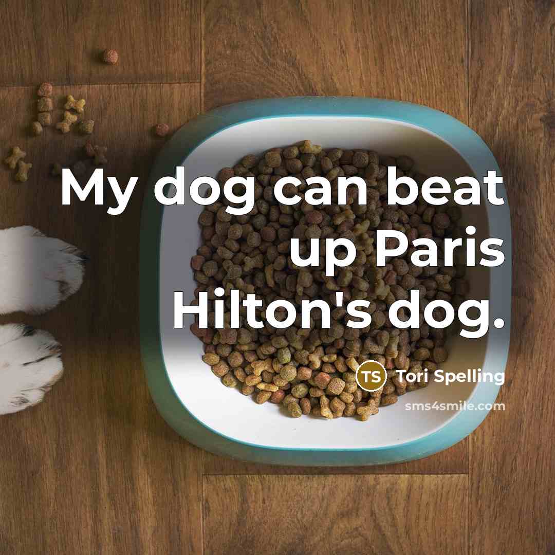 “My dog can beat up Paris Hilton's dog.” quote by Tori Spelling