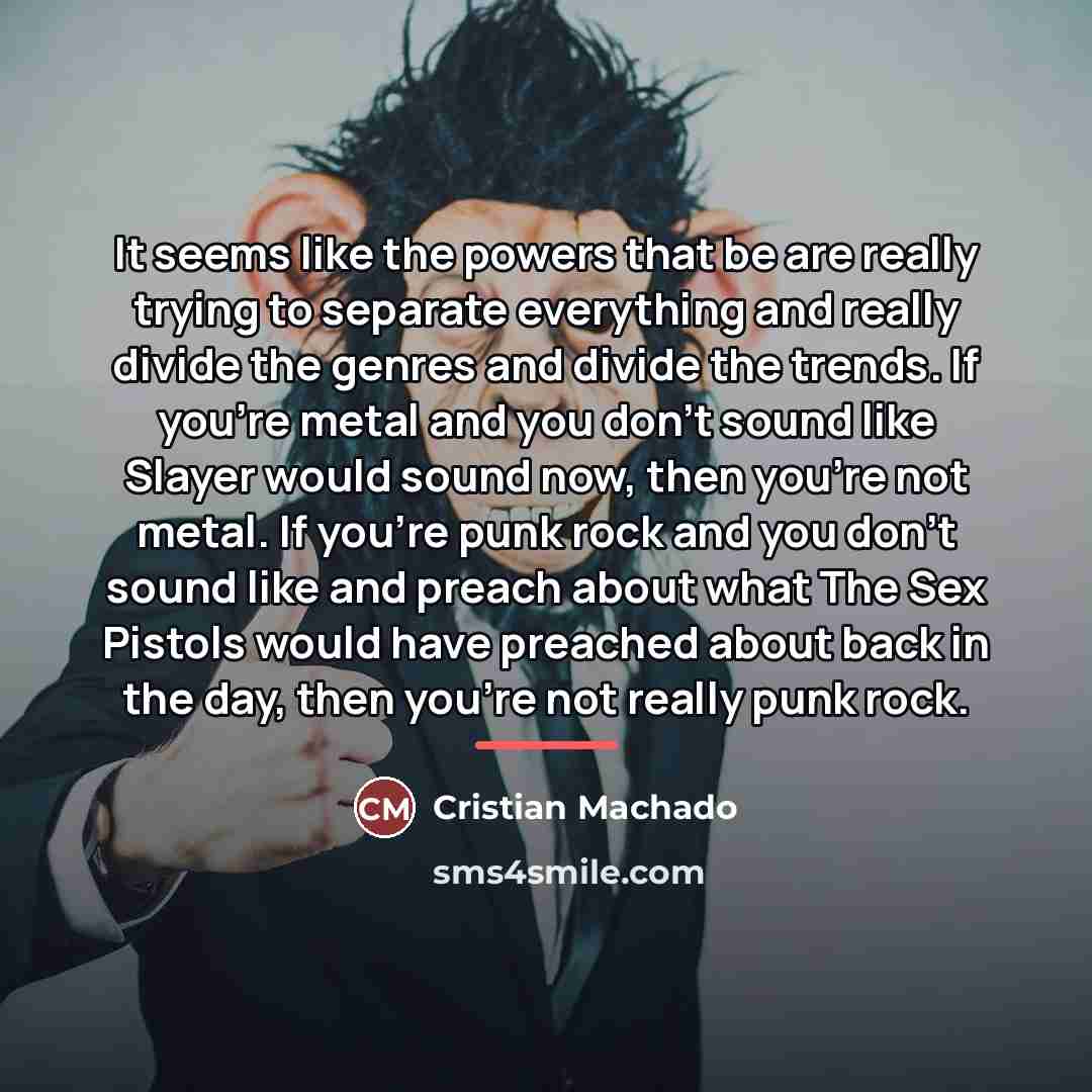 “It seems like the powers that be are really trying…” quote by Cristian Machado