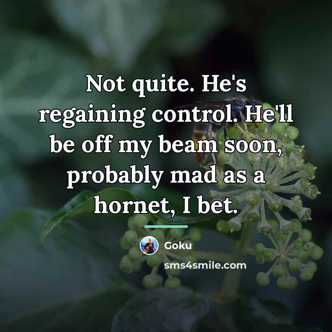 “Not quite. He's regaining control. He'll be off my beam…” quote by Goku