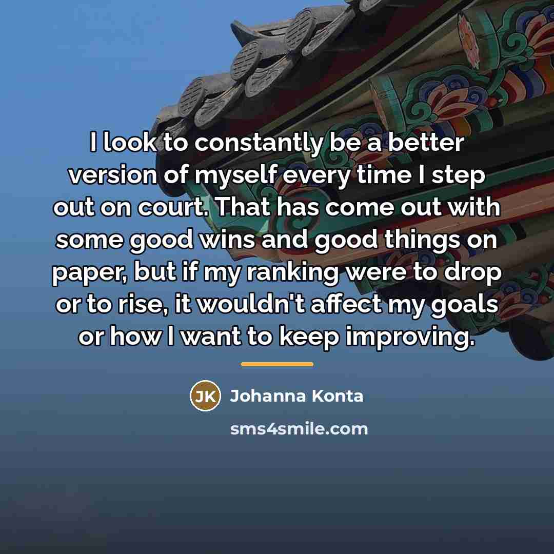 “I look to constantly be a better version of myself…” quote by Johanna Konta