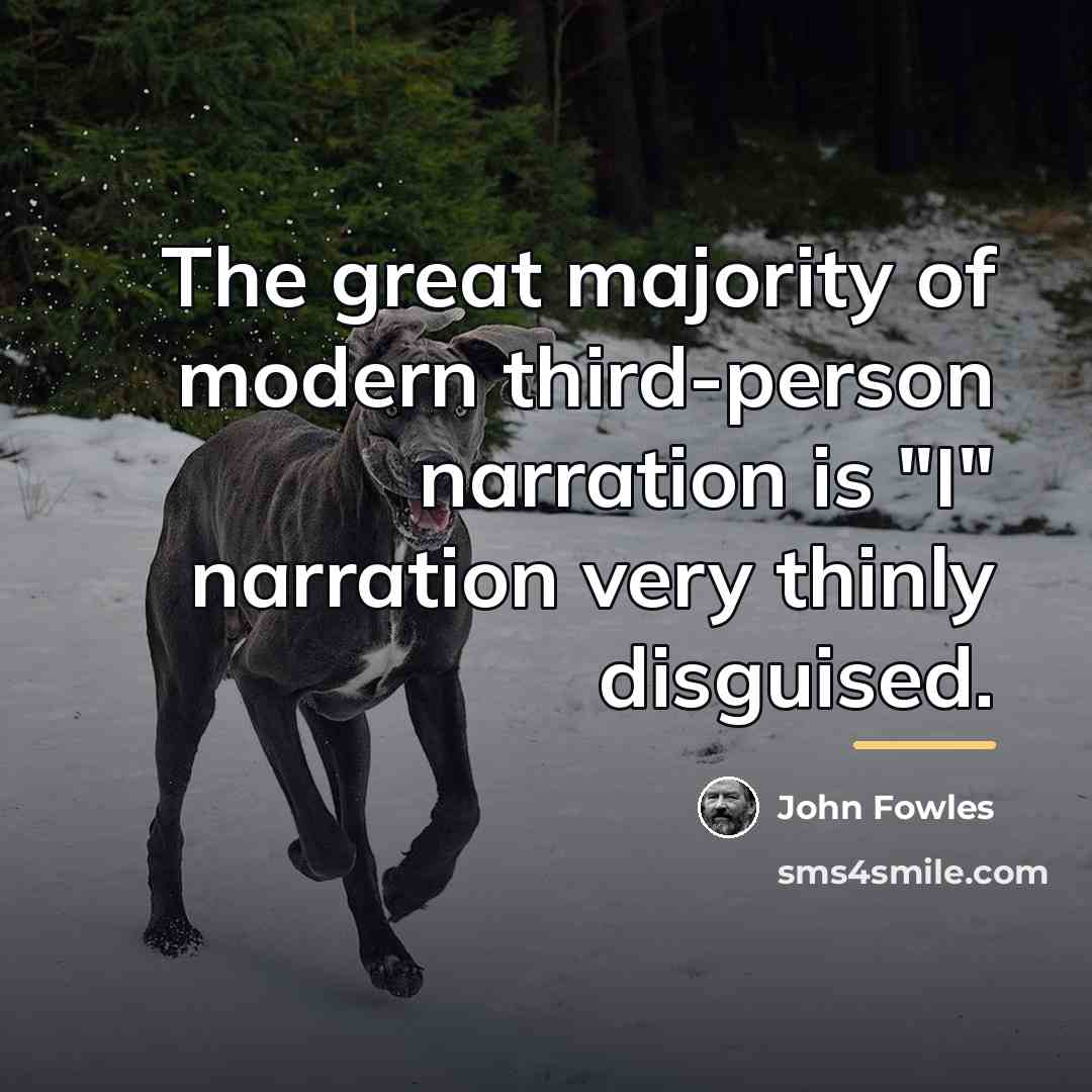 “The great majority of modern third-person narration is "I" narration…” quote by John Fowles