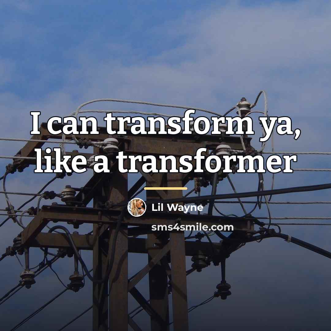 “I can transform ya, like a transformer…” quote by Lil Wayne