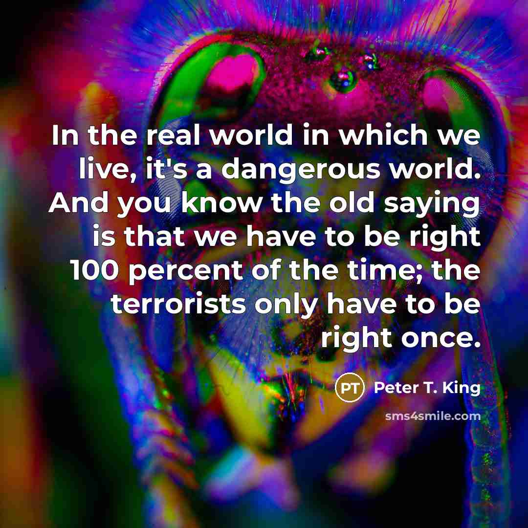 “In the real world in which we live, it's a…” quote by Peter T. King