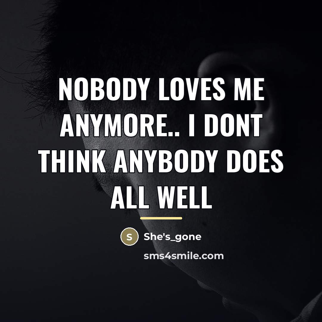“Nobody loves me anymore.. I dont think anybody does all…” quote by She's_gone