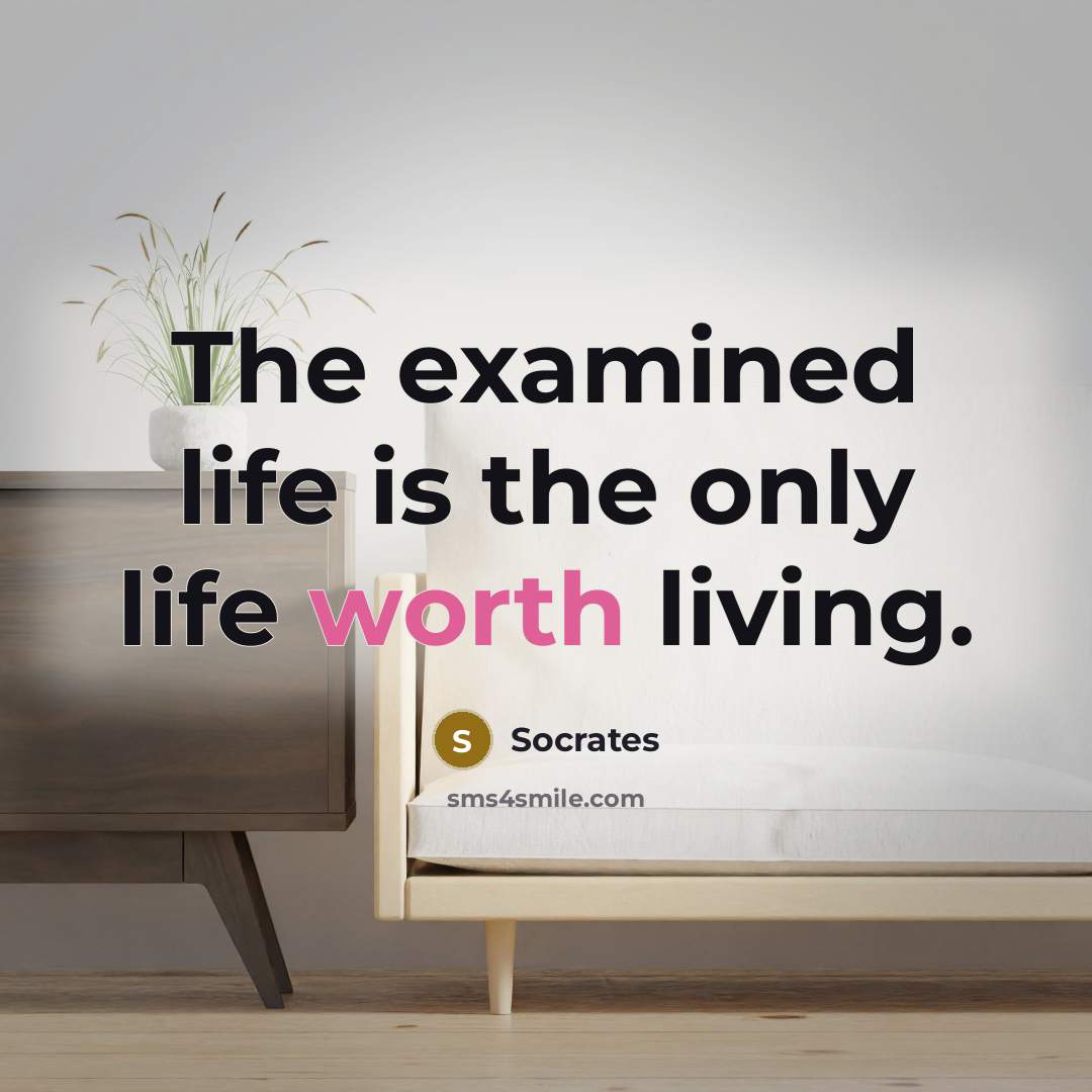 “The examined life is the only life worth living.…” quote by Socrates