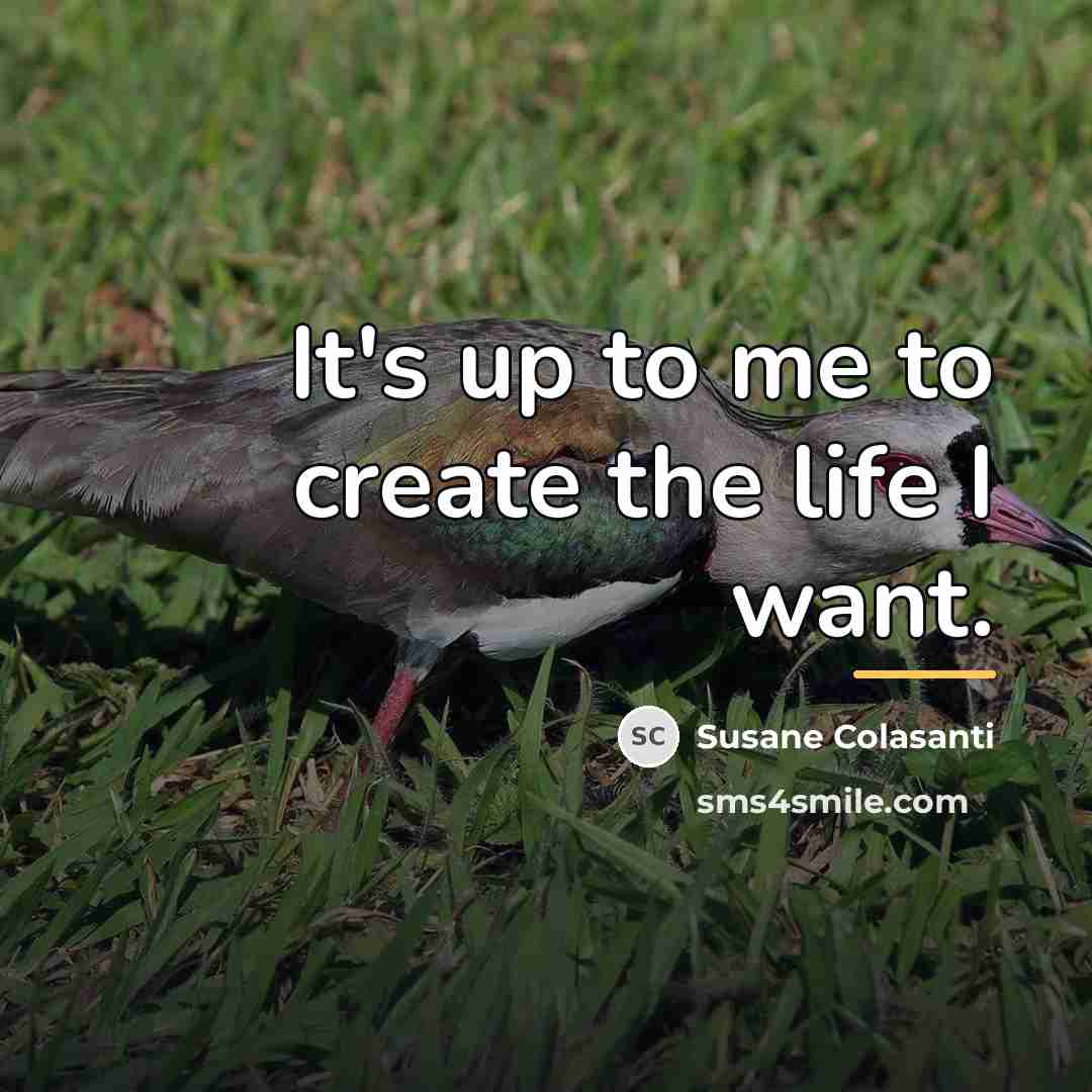 “It's up to me to create the life I want.…” quote by Susane Colasanti