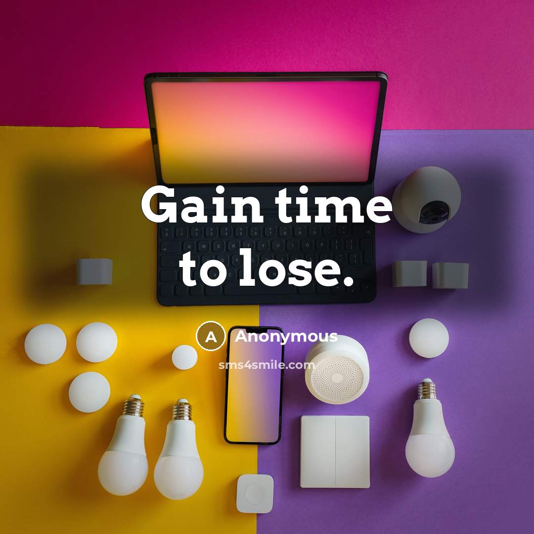 “Gain time to lose.” quote by Anonymous