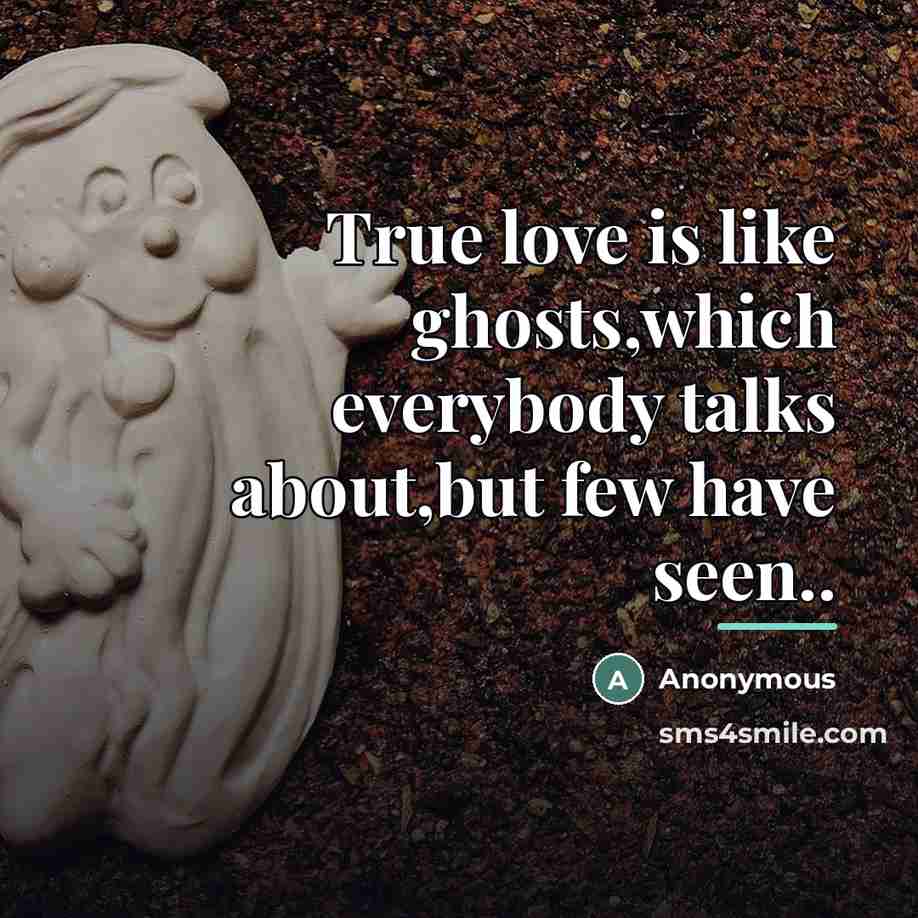 “True love is like ghosts,which everybody talks about,but few have…” quote by Anonymous