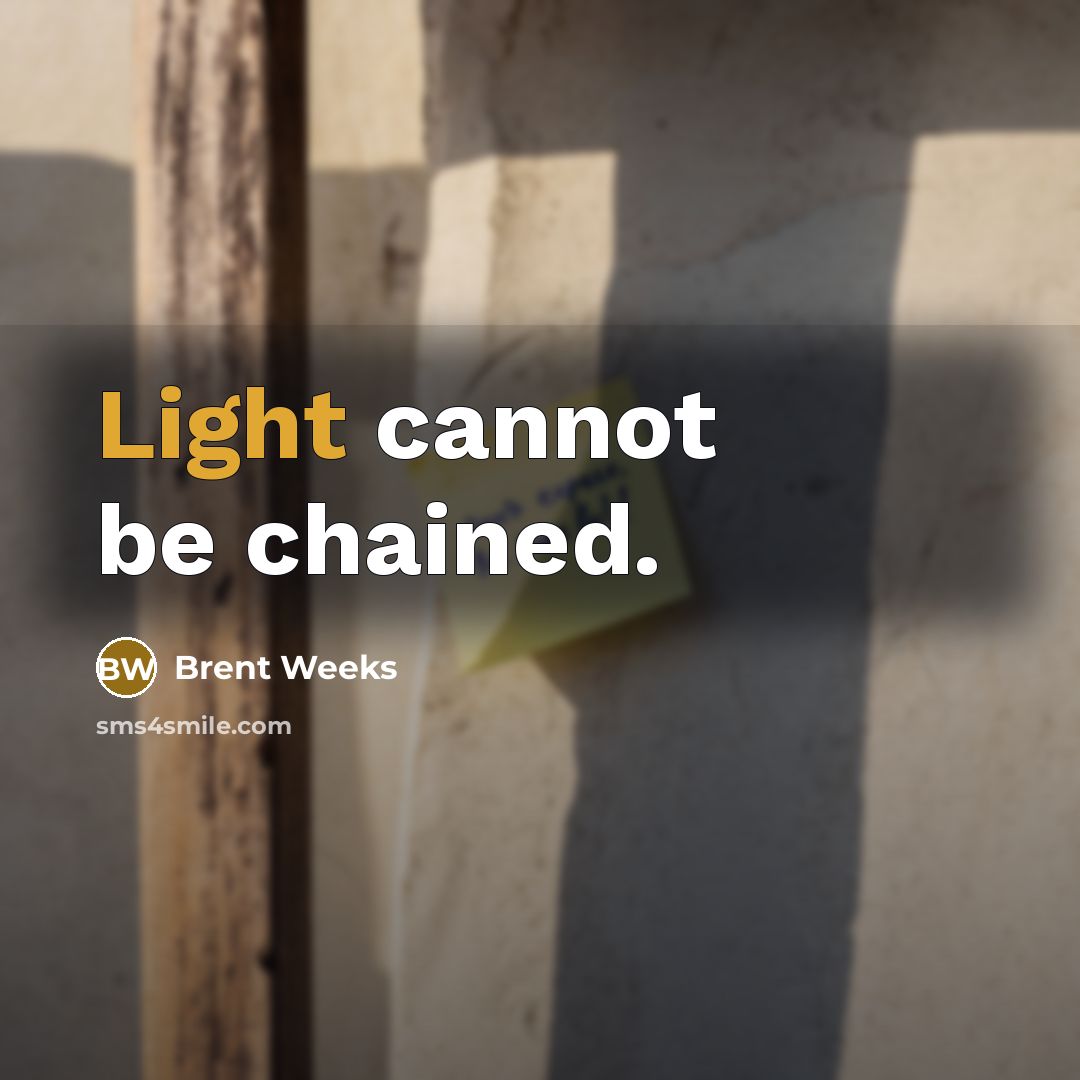 “Light cannot be chained.” quote by Brent Weeks