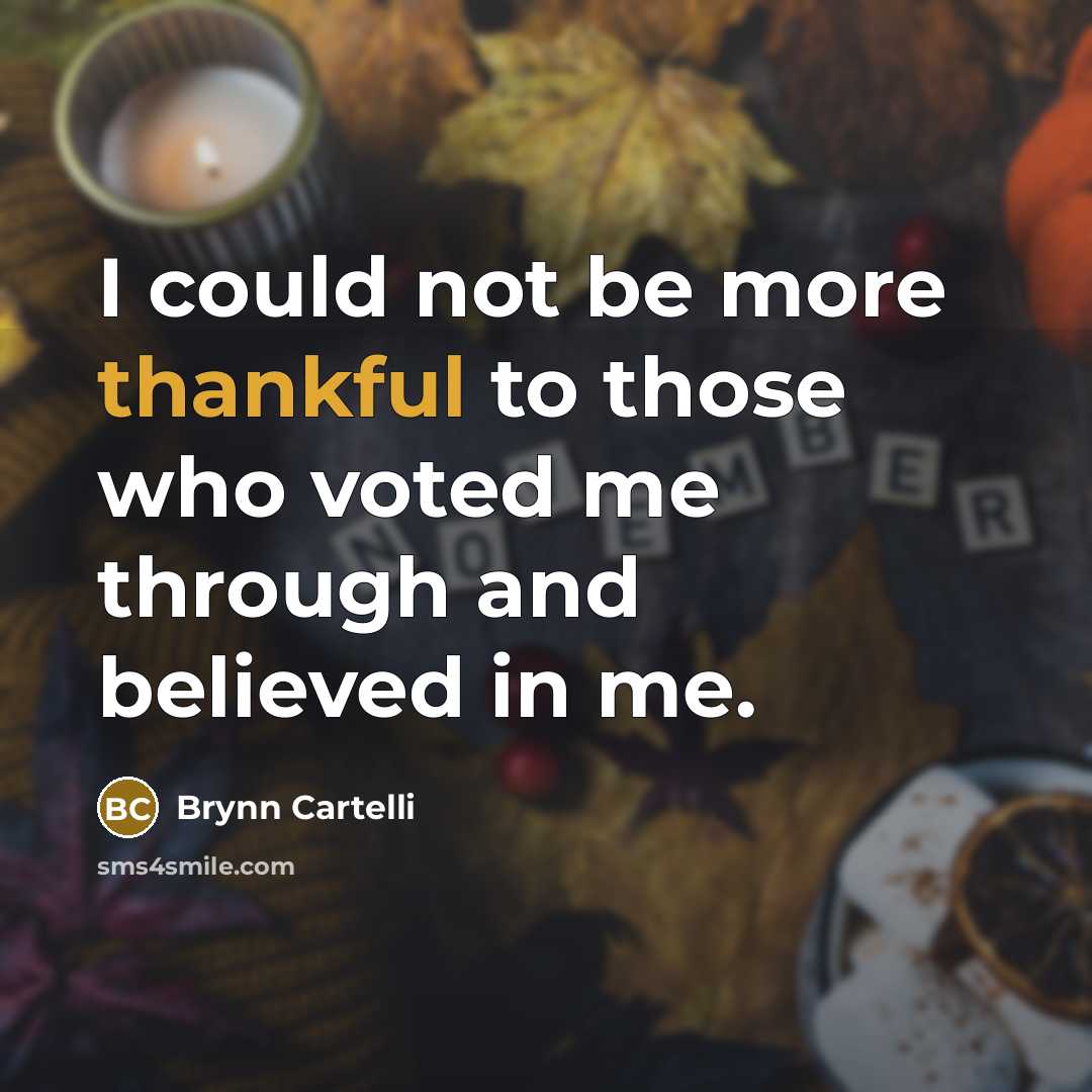 “I could not be more thankful to those who voted…” quote by Brynn Cartelli