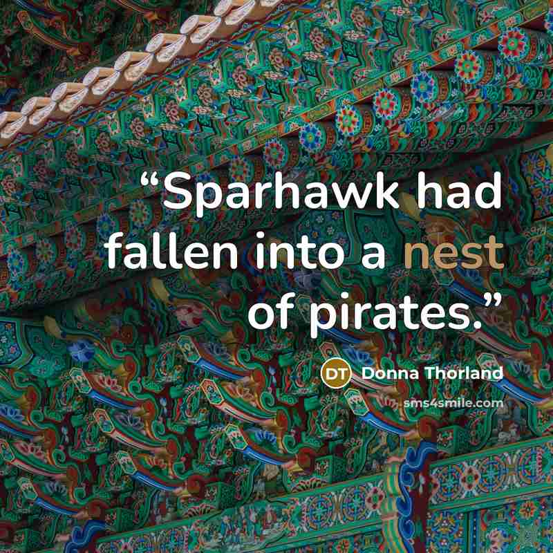 “Sparhawk had fallen into a nest of pirates.” quote by Donna Thorland