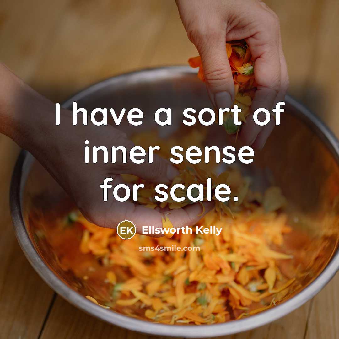 “I have a sort of inner sense for scale.…” quote by Ellsworth Kelly